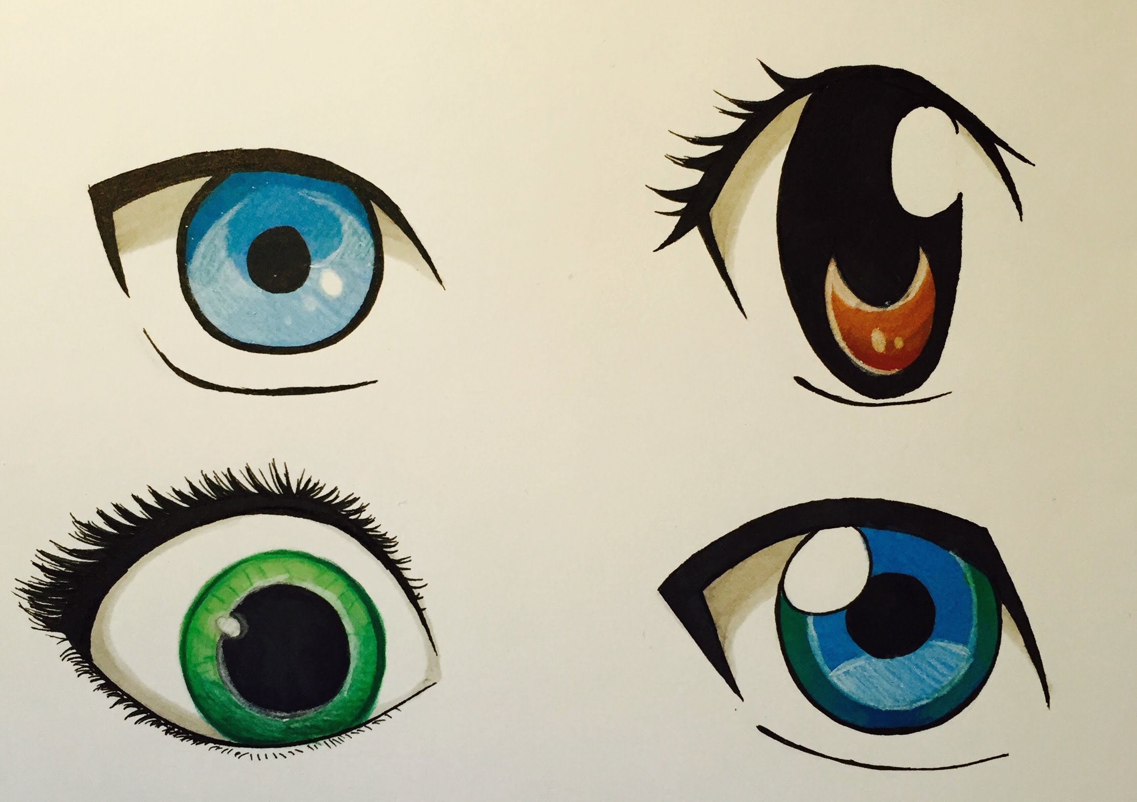 Anime Eyes Drawing, Pencil, Sketch, Colorful, Realistic Art Images
