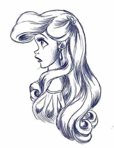 The Little Mermaid Ariel Sketch by miacat7 on DeviantArt