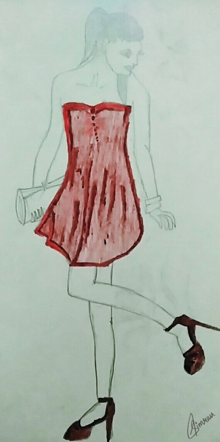 Pencil Sketch girljapanese fashionfree  Arthubai