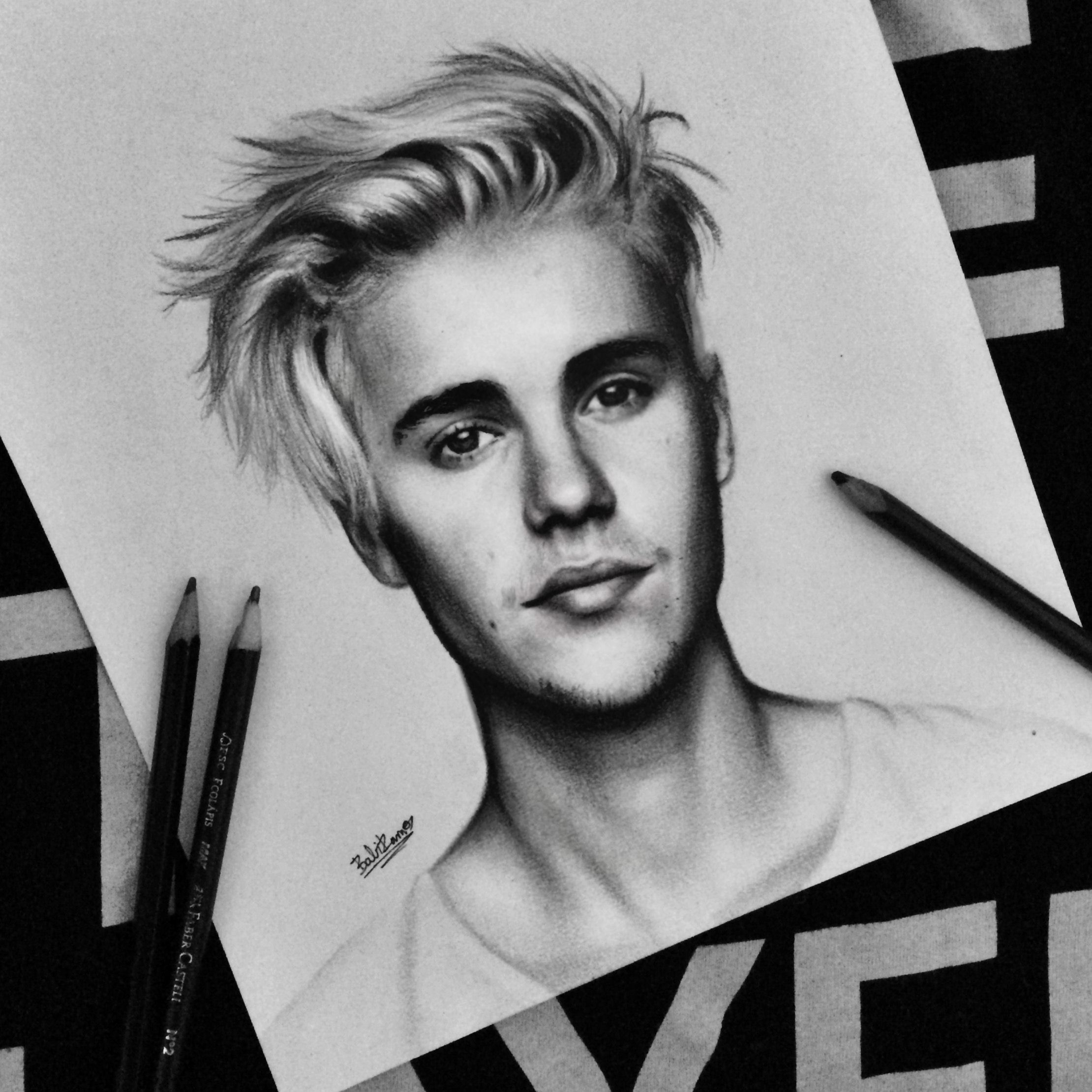 Portrait of Justin Bieber by cesarcrr on Stars Portraits
