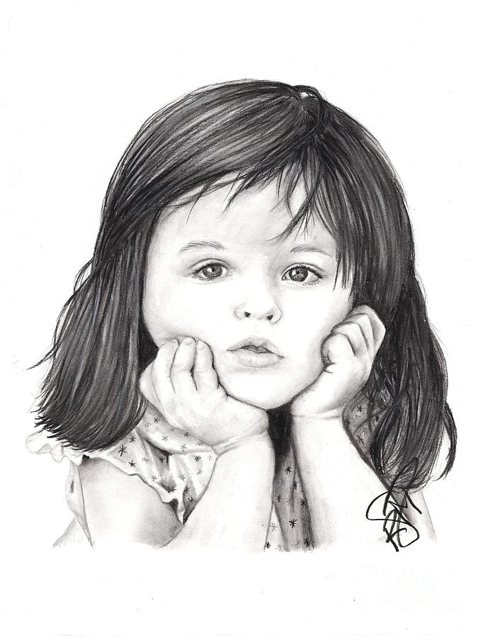 Little girl Drawing by Andrew Read  Fine Art America