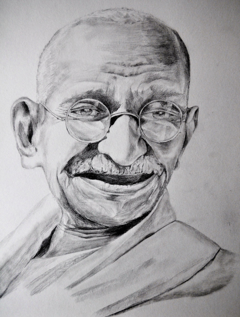 Gandhiji drawing hi-res stock photography and images - Alamy