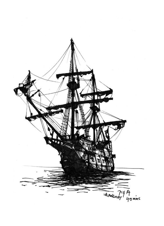 Pirate Boat Drawing Skill