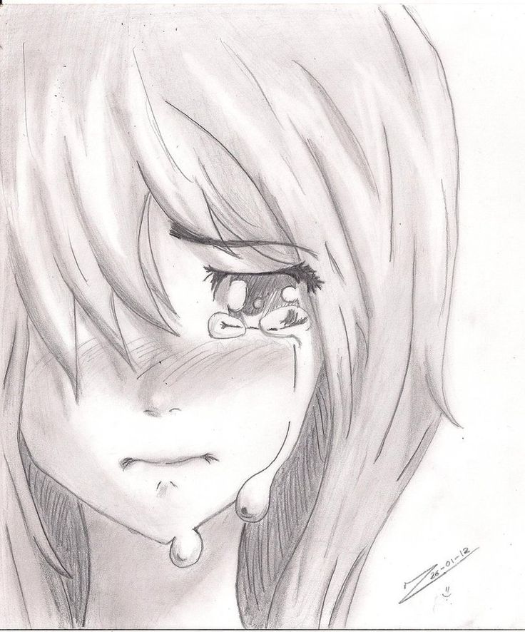 How to Draw a Manga Girl Sad  StepbyStep Pictures  How 2 Draw Manga