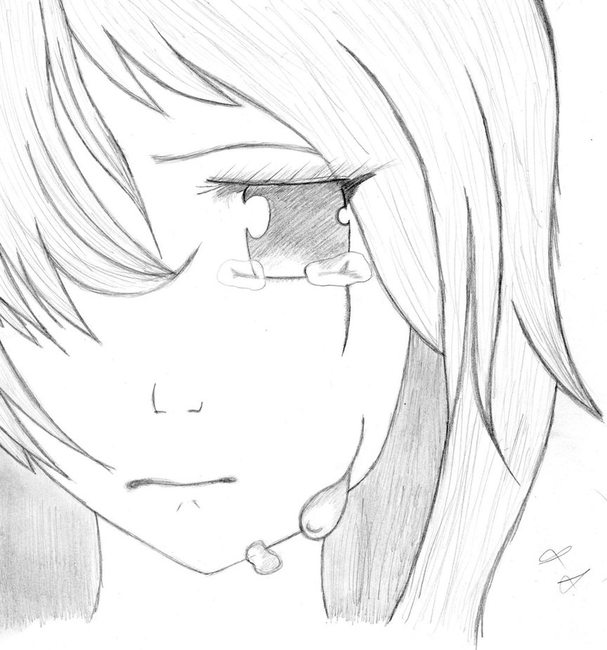 how to draw sad anime girl