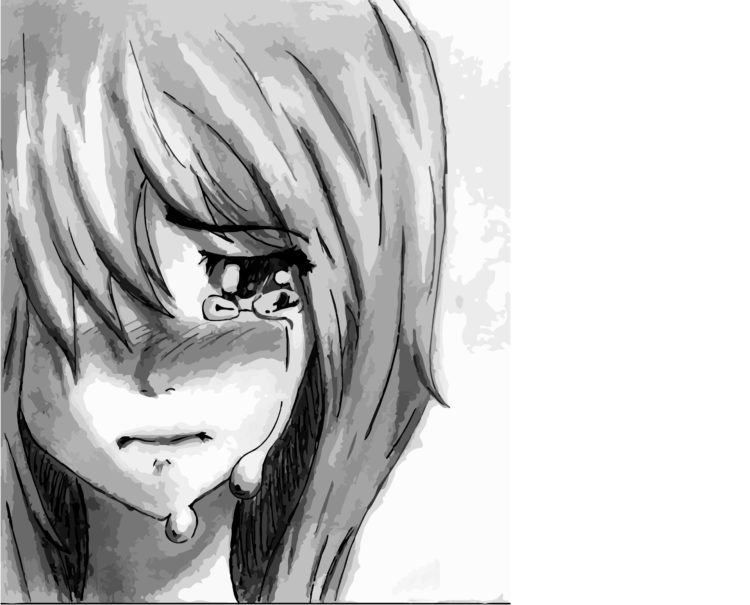 Depression sadness pain Sad anime girl crying 3321875 Vector Art at  Vecteezy
