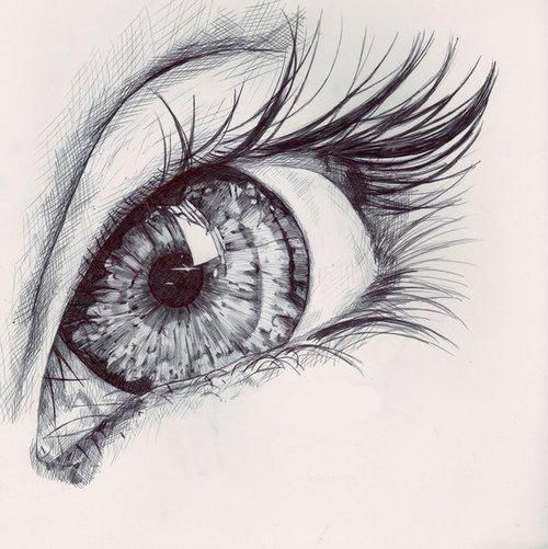depressed eyes drawing