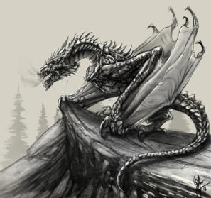 Skyrim Evil Dragon Sketch - Drawing Skill