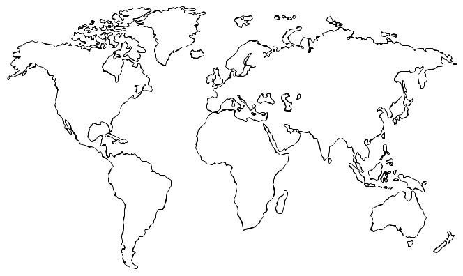 simple round world map outline