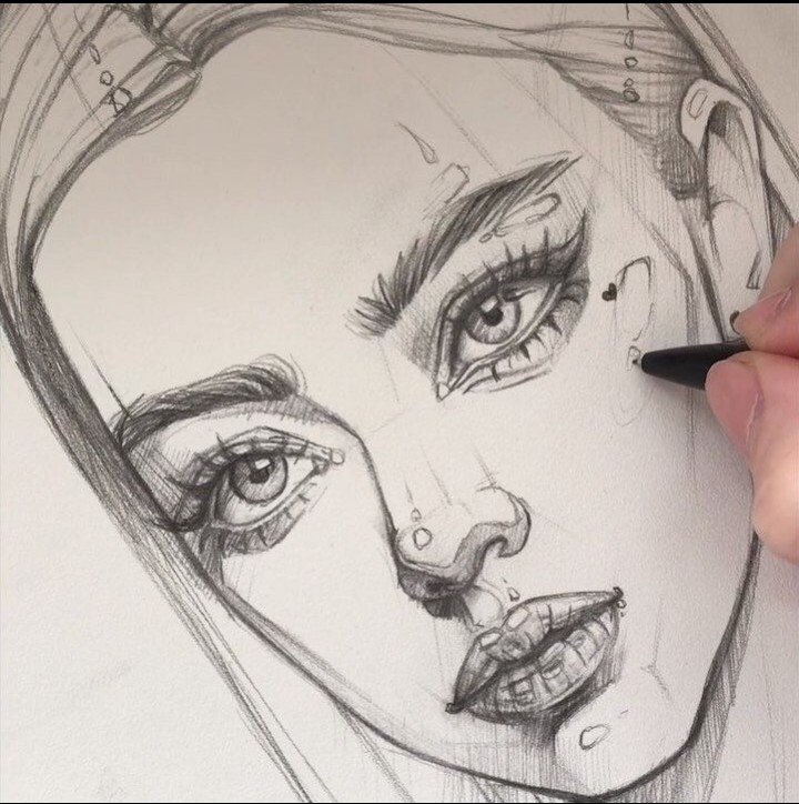 Aesthetic Girl Drawing Beautiful Art - Drawing Skill