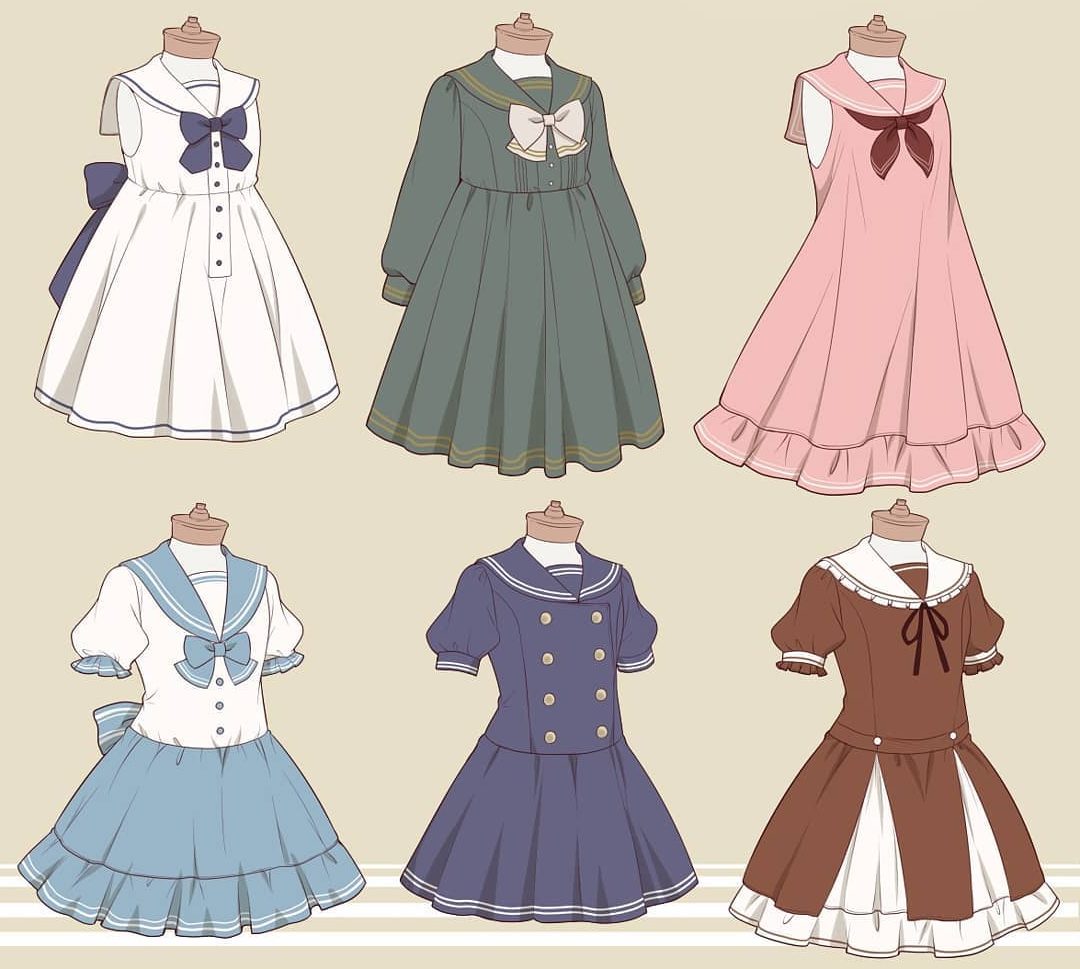 Lolita fashion, red dress, anime girl, hat, brown hair, painting, Anime, HD  phone wallpaper | Peakpx