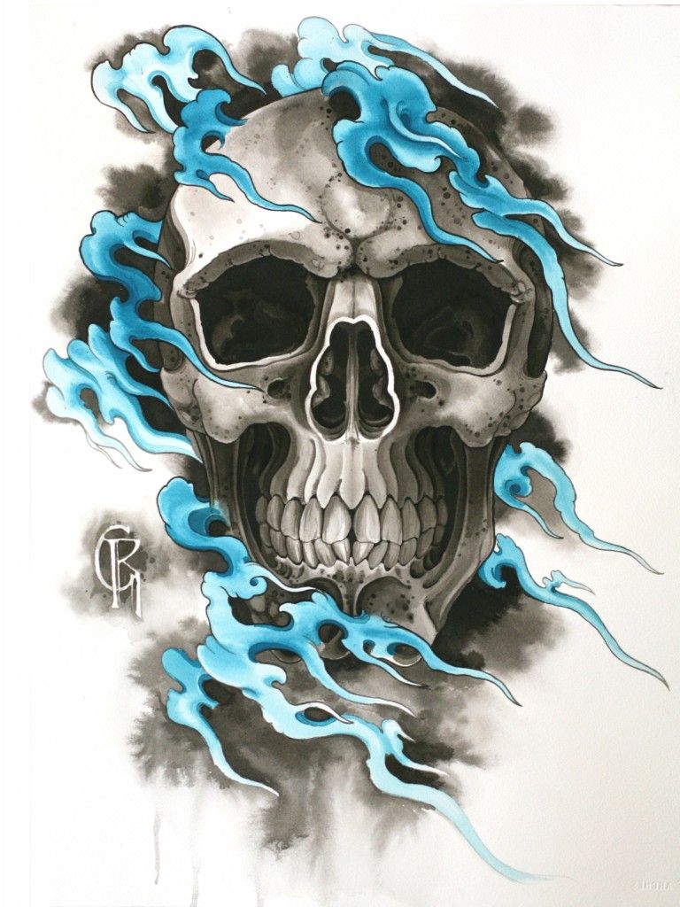 Premium Photo | Skull line art design creative digital illustration painting