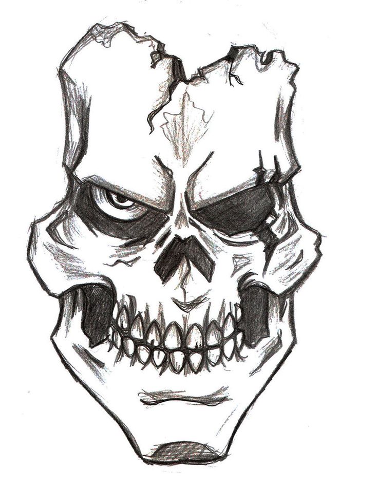 How To Draw Skull Tribal Tattoo - YouTube