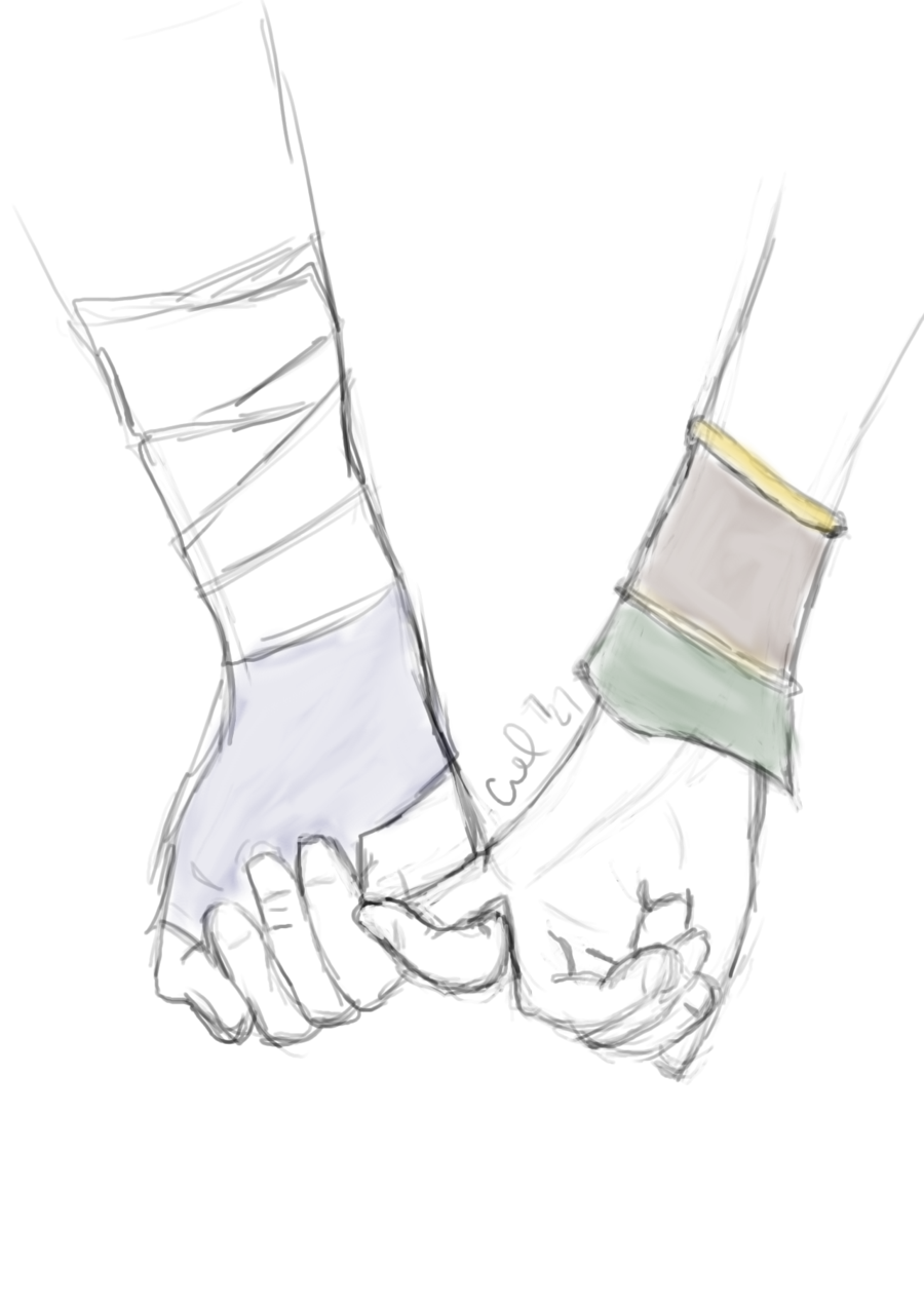 couple holding hands drawing tumblr