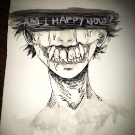 Creepy Smile Drawing Sketch - Drawing Skill