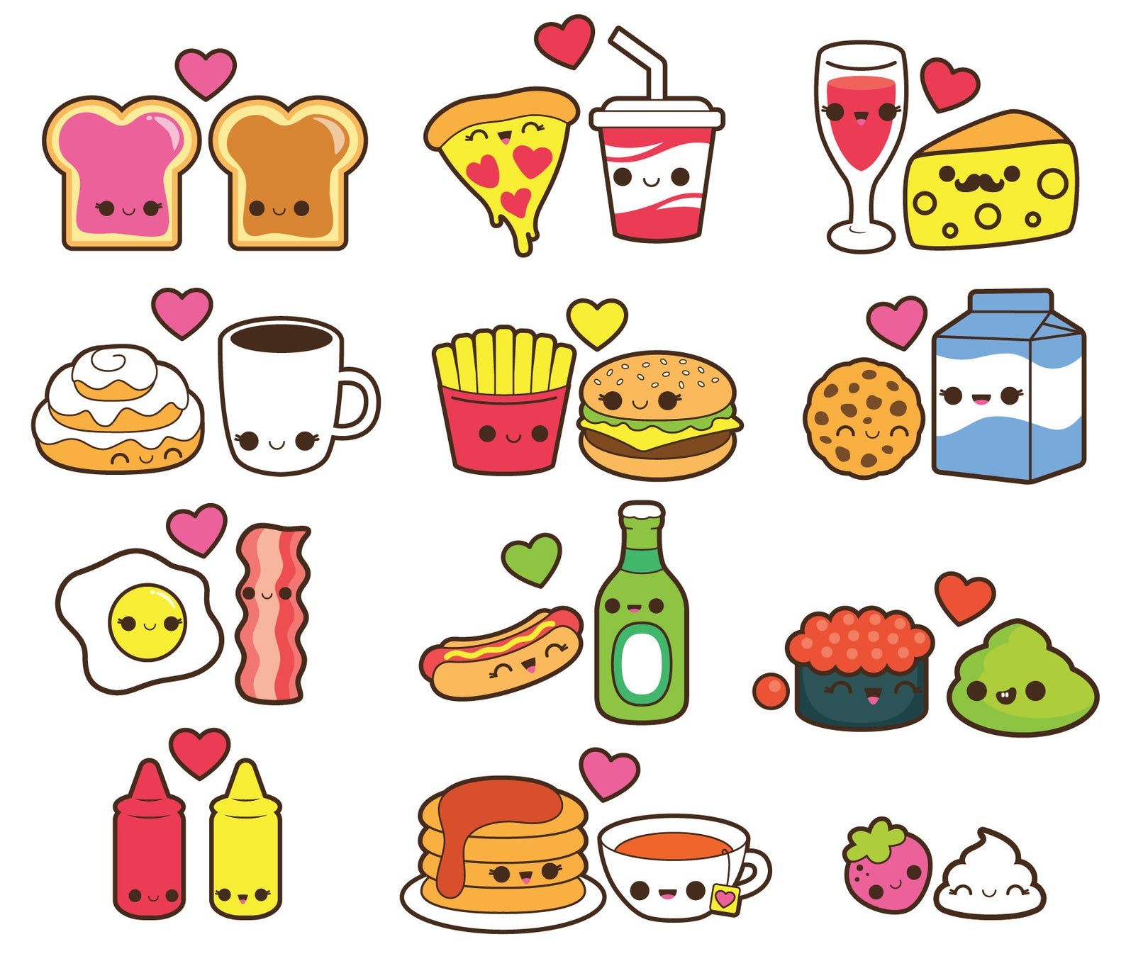 cute drawings of food