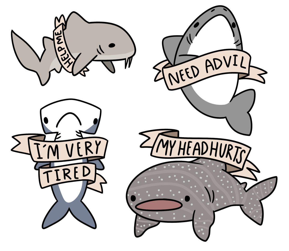 cute shark illustration