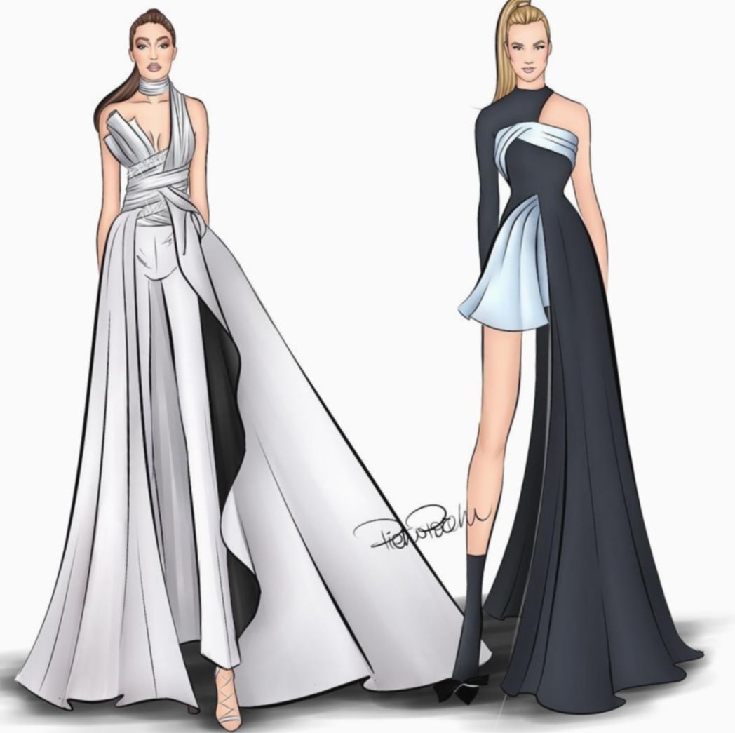 Design a beautiful dress, pencil sketch by Sialktechnology | Fiverr