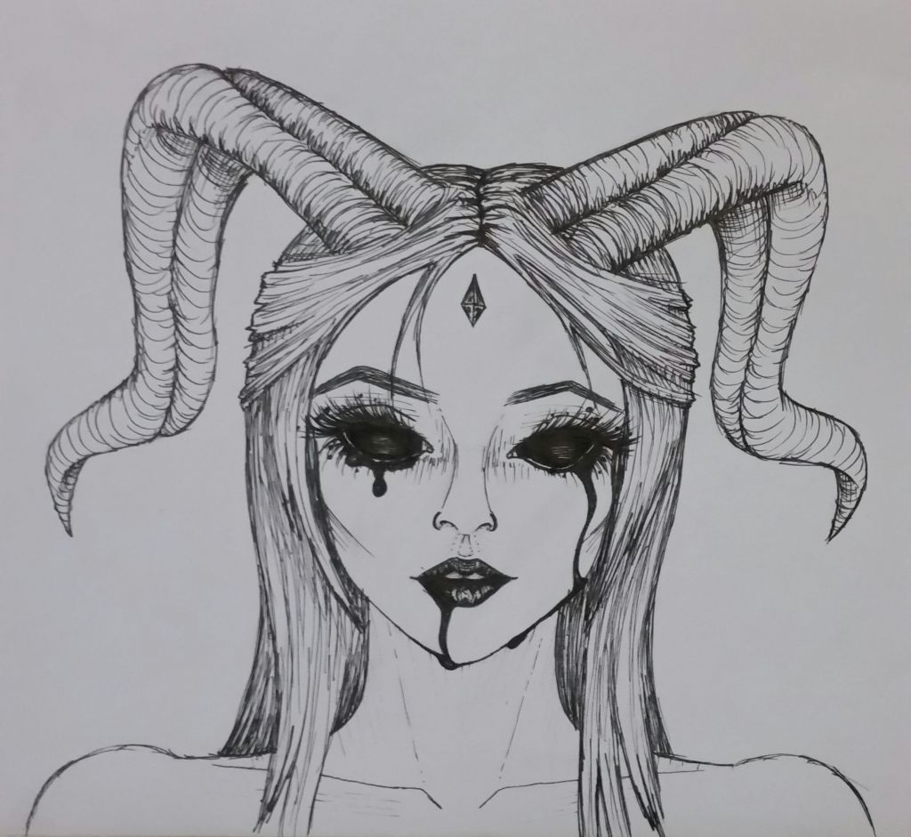 demon girl drawings