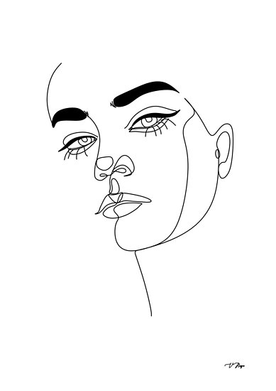 Face Line Drawing Sketch