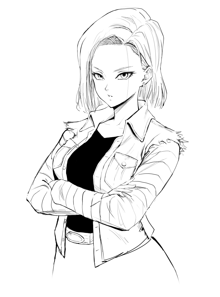 Android 18 Drawing Photo