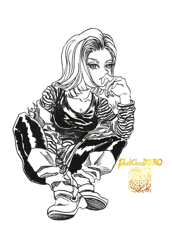 Android 18 Drawing Pictures