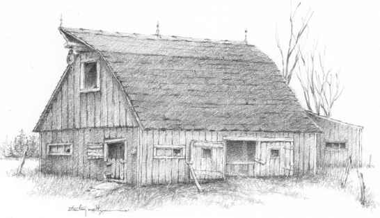 Barn Drawing Sketch