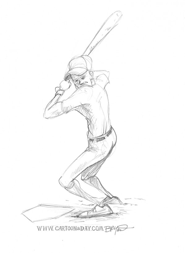 Baseball Player Drawing Image