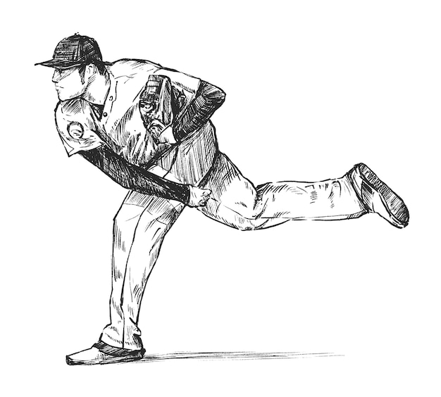 Baseball Player Drawing Sketch