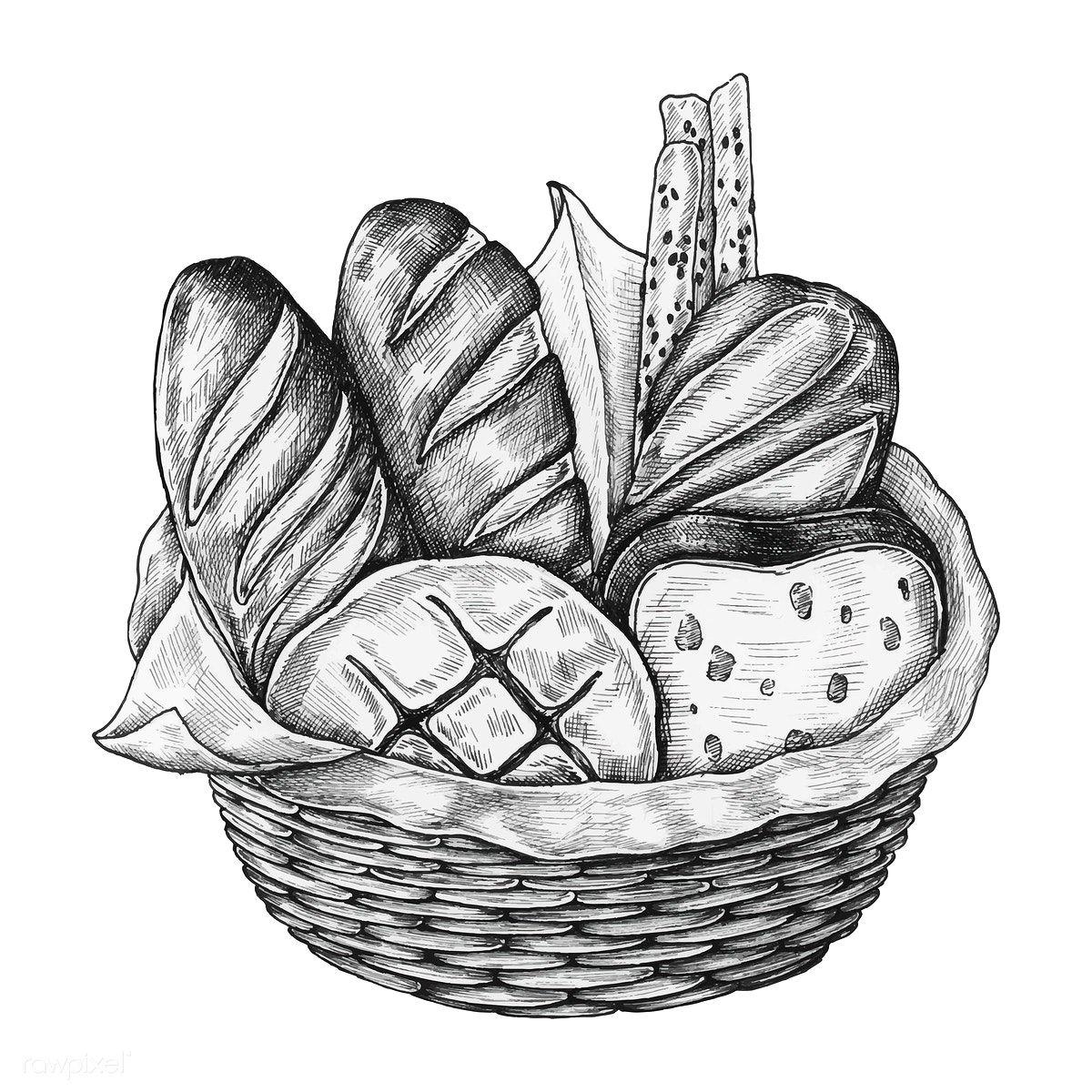 Basket Drawing High-Quality