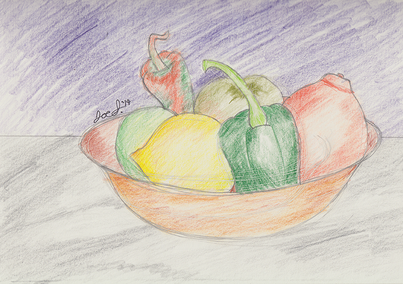 Basket Fruit Drawing Photo