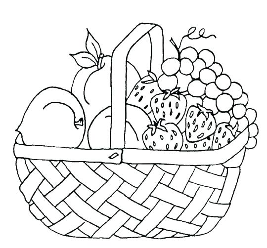 Basket Fruit Drawing Realistic