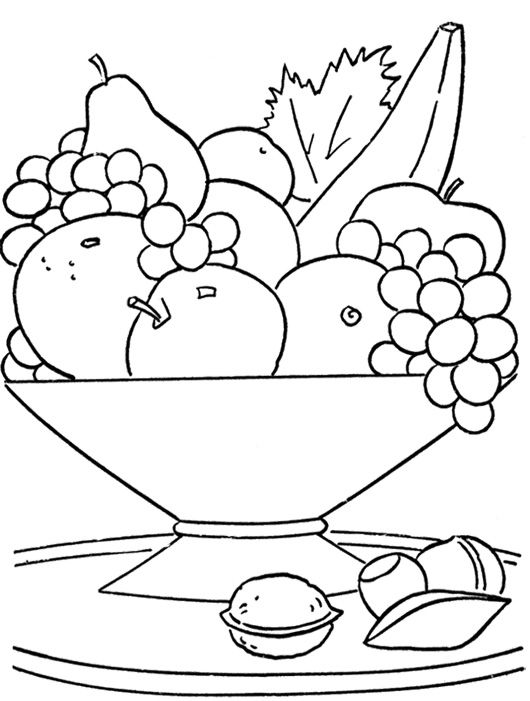 Basket Fruit Drawing Sketch