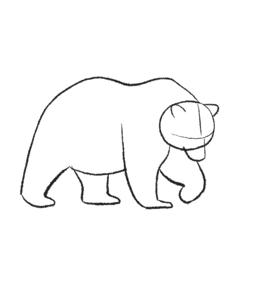 Bear Face Drawing Image