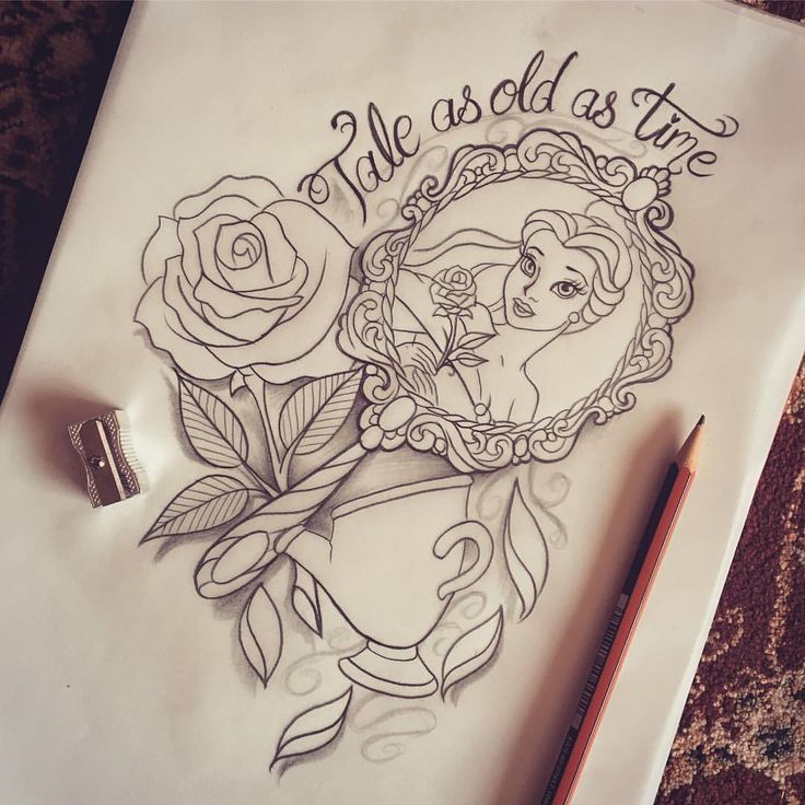 Beauty And The Beast Rose Drawing Picture