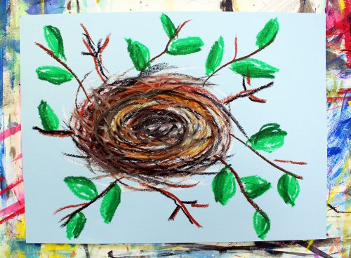 Bird in a Nest Drawing Picture