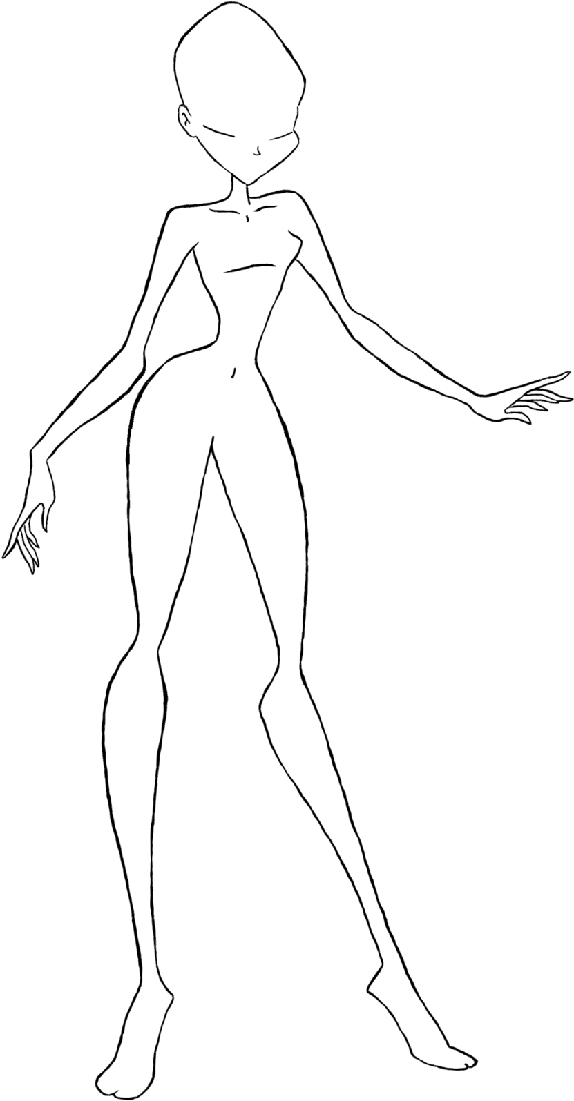 Female Body Base Lineart transparent background PNG clipart  HiClipart