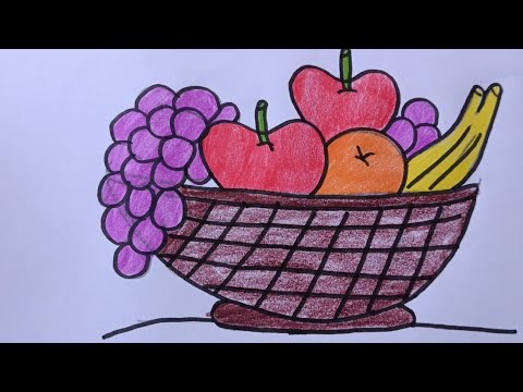 Bowl Fruit Drawing High-Quality
