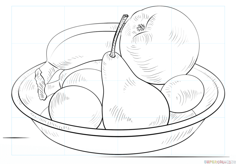 Bowl Fruit Drawing Pic