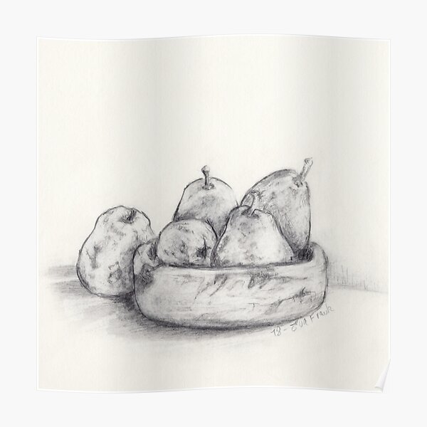 Bowl Fruit Drawing