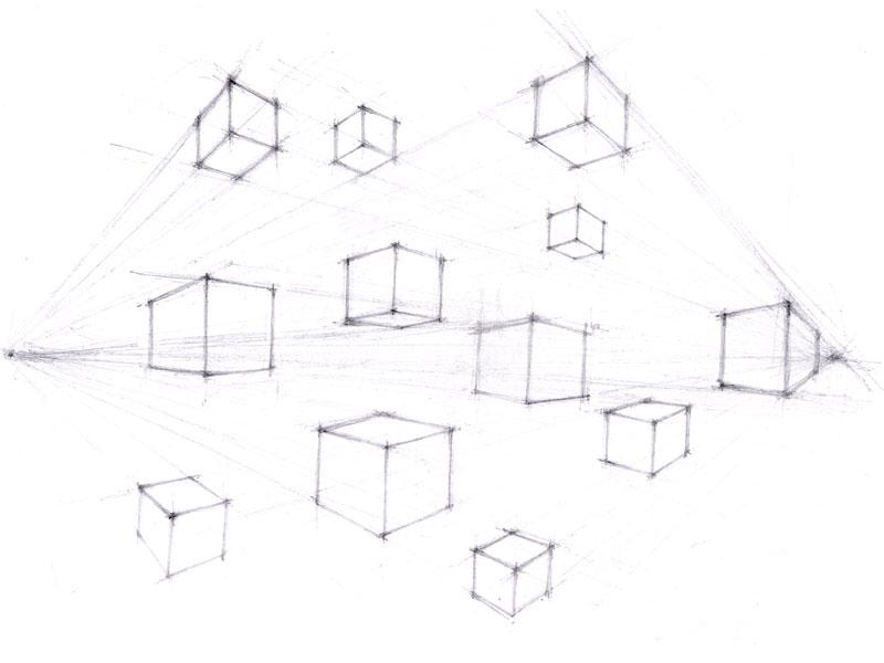 Boxes Art Drawing