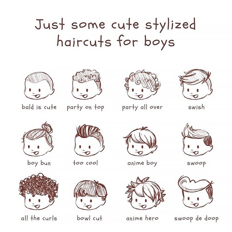 Boys Hairstyle Drawing Image