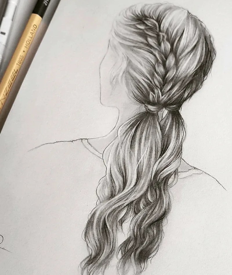 Braid Hairstyles Drawing Beautiful Art