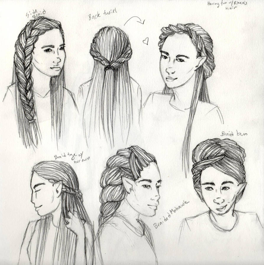 Braid Hairstyles Drawing Beautiful Image