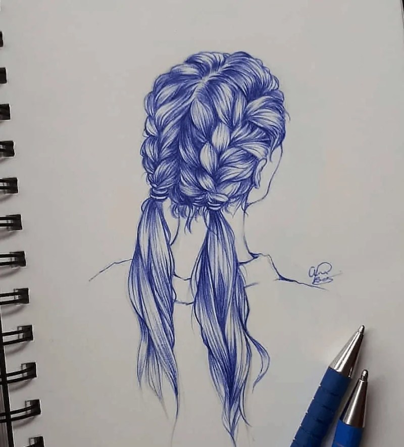 Braided Hair Drawing Pics