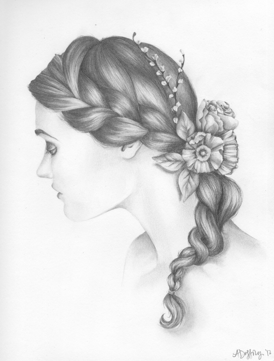 Braided Hair Drawing Realistic