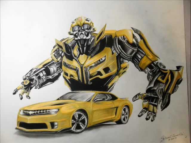 Bumblebee Car Drawing Sketch