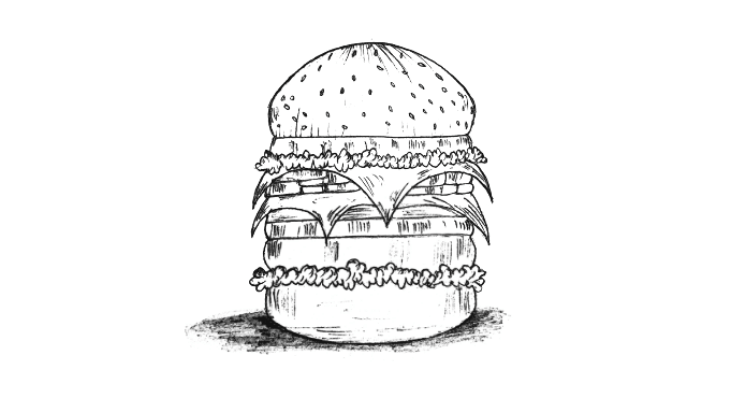 Burger Art Drawing