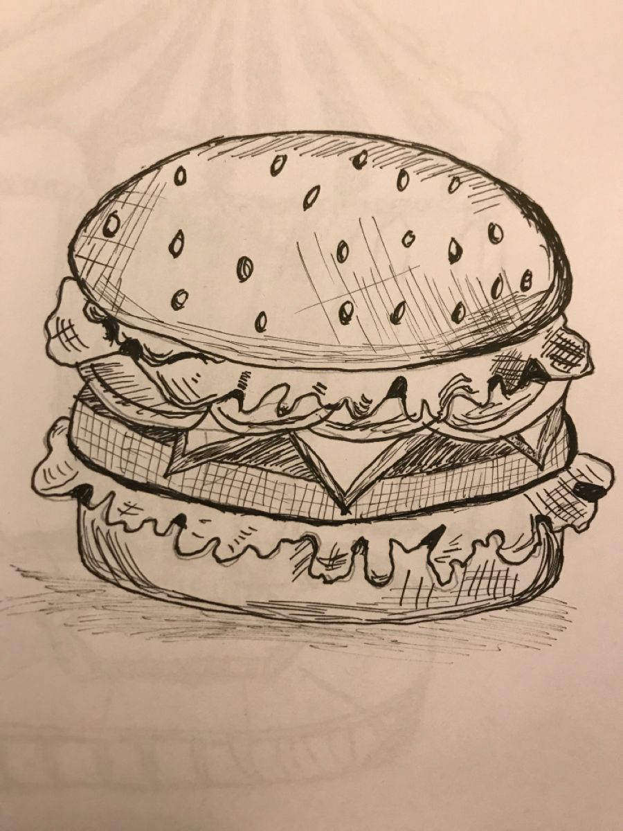 Burger Drawing Art