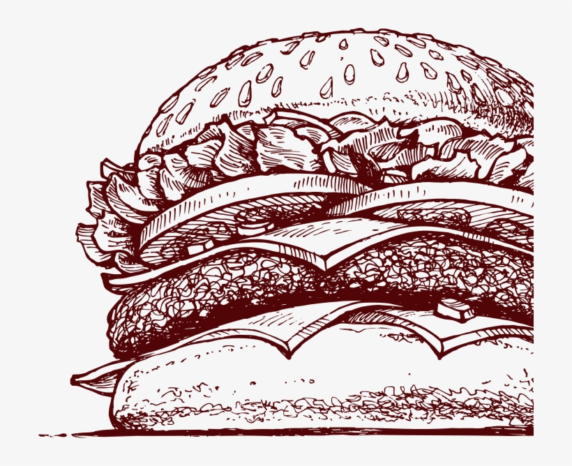 Burger Drawing High-Quality
